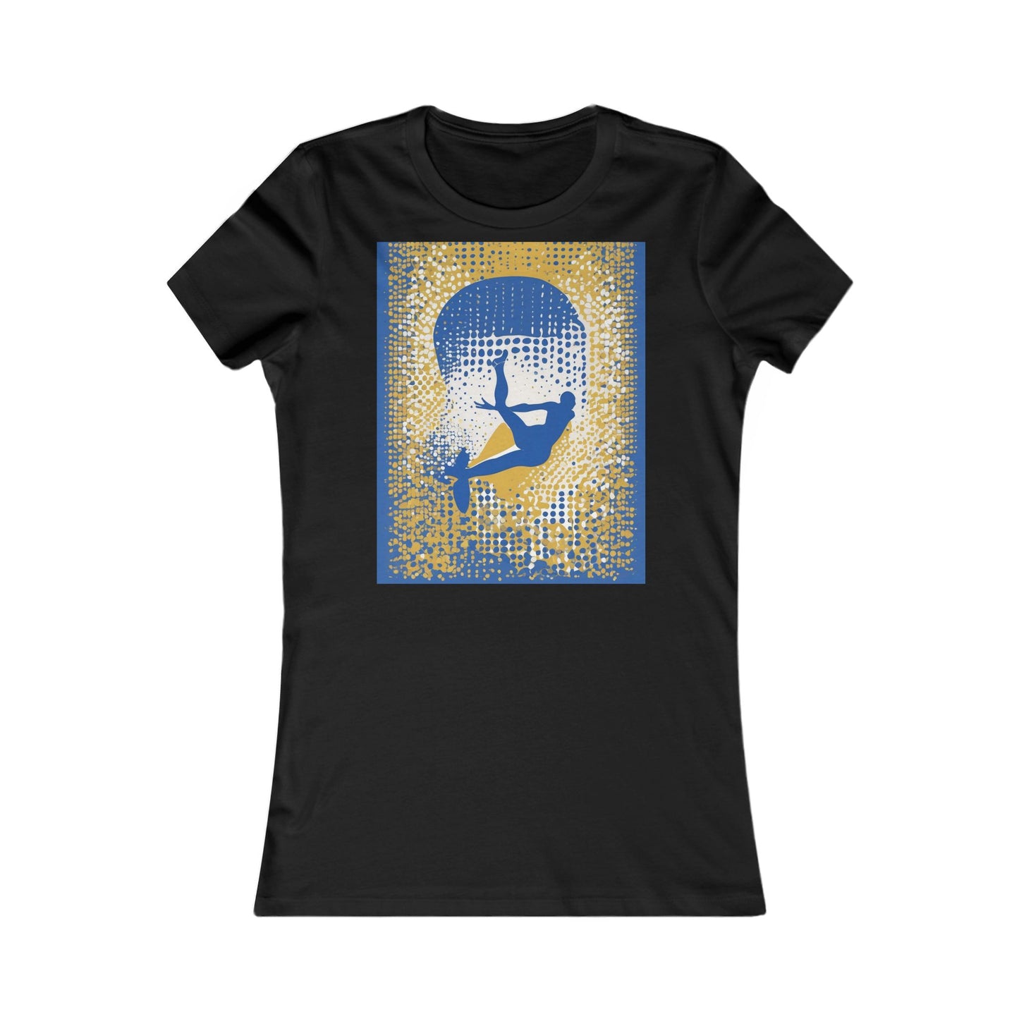 boostlete-field-day-icon-swimmer-halftone-paper-0246 — Women's Favorite Tee (B+C 6004)