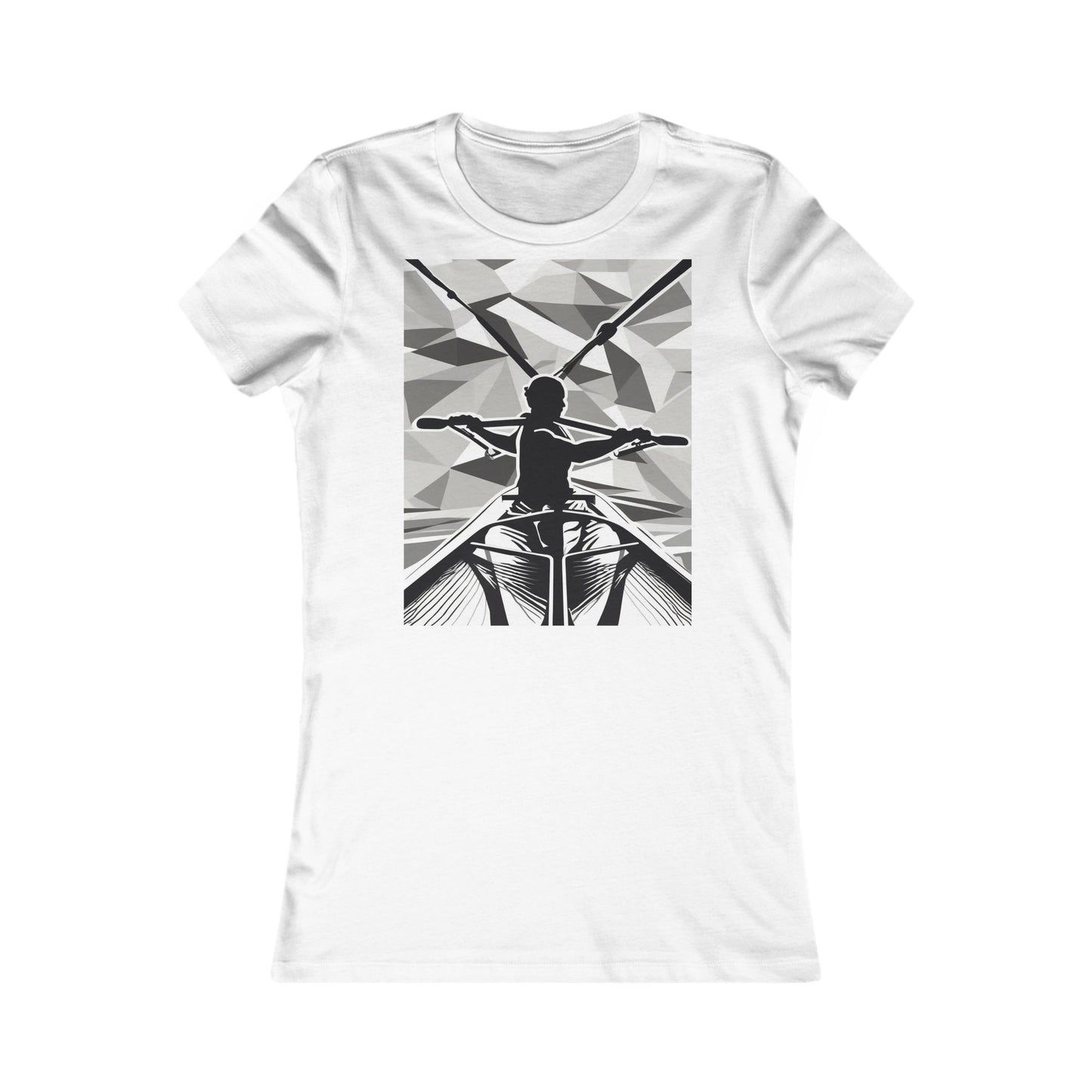 boostlete-am-crew-scene-rower-outline-geometric-0060 — Women's Favorite Tee (B+C 6004)