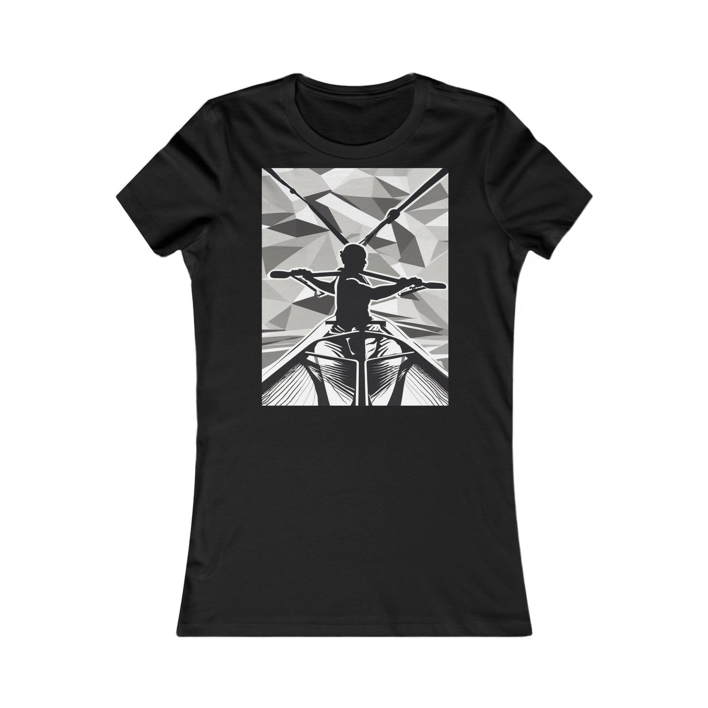 boostlete-am-crew-scene-rower-outline-geometric-0060 — Women's Favorite Tee (B+C 6004)