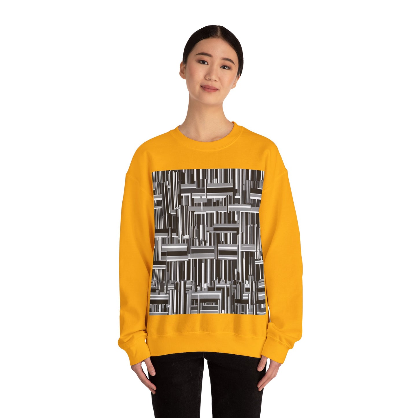 boostlete-recovery-progress-pattern-barcode-isometric-1023 — Unisex Heavy Blend Crewneck (G18000)