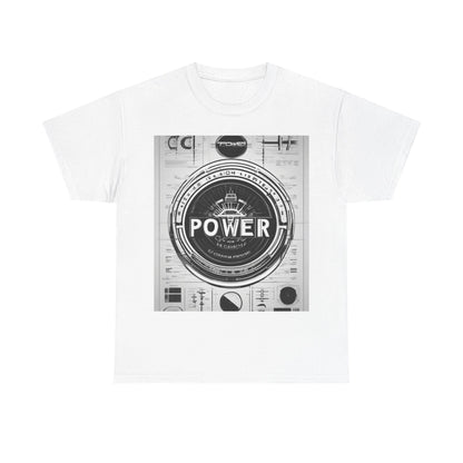boostlete-boost-mode-type-power-in-quiet-badge-blueprint-0245 — Unisex Heavy Cotton Tee (Gildan 5000)