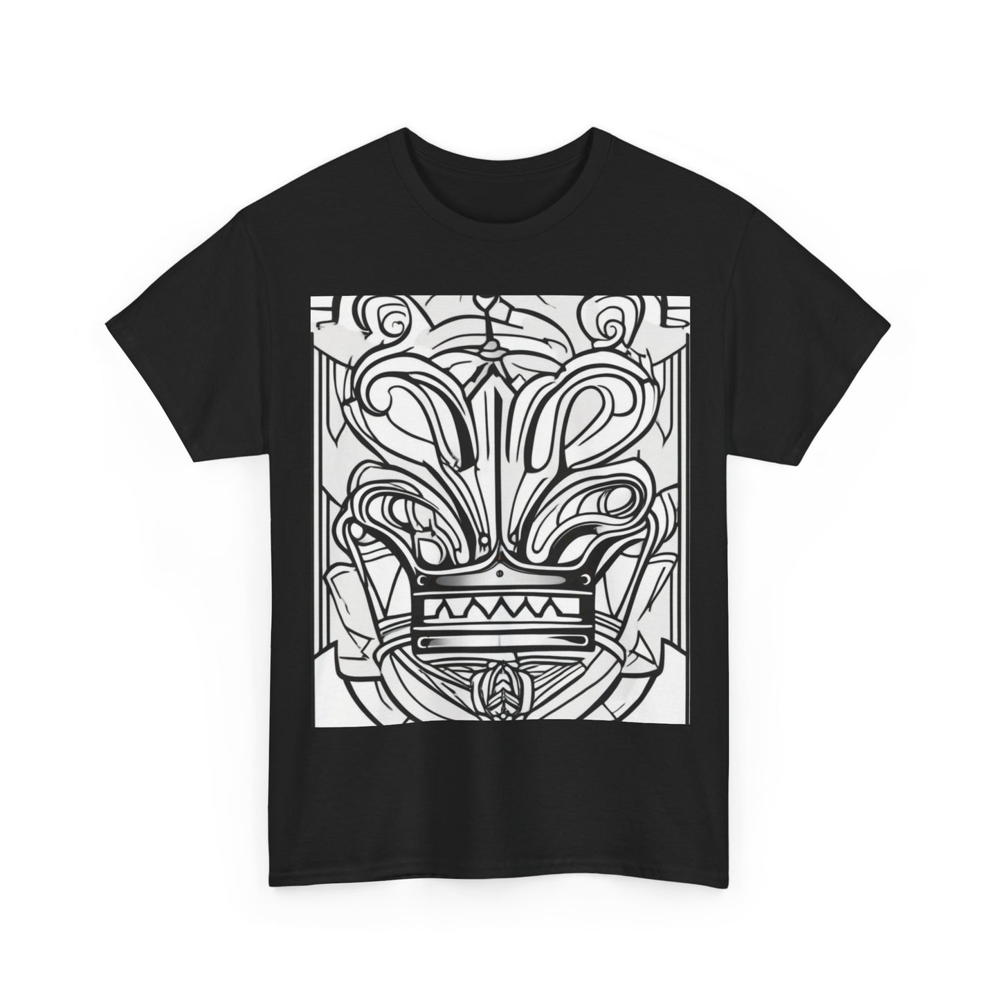 boostlete-boost-mode-icon-crown-offset-line-art-0190 — Unisex Heavy Cotton Tee (Gildan 5000)
