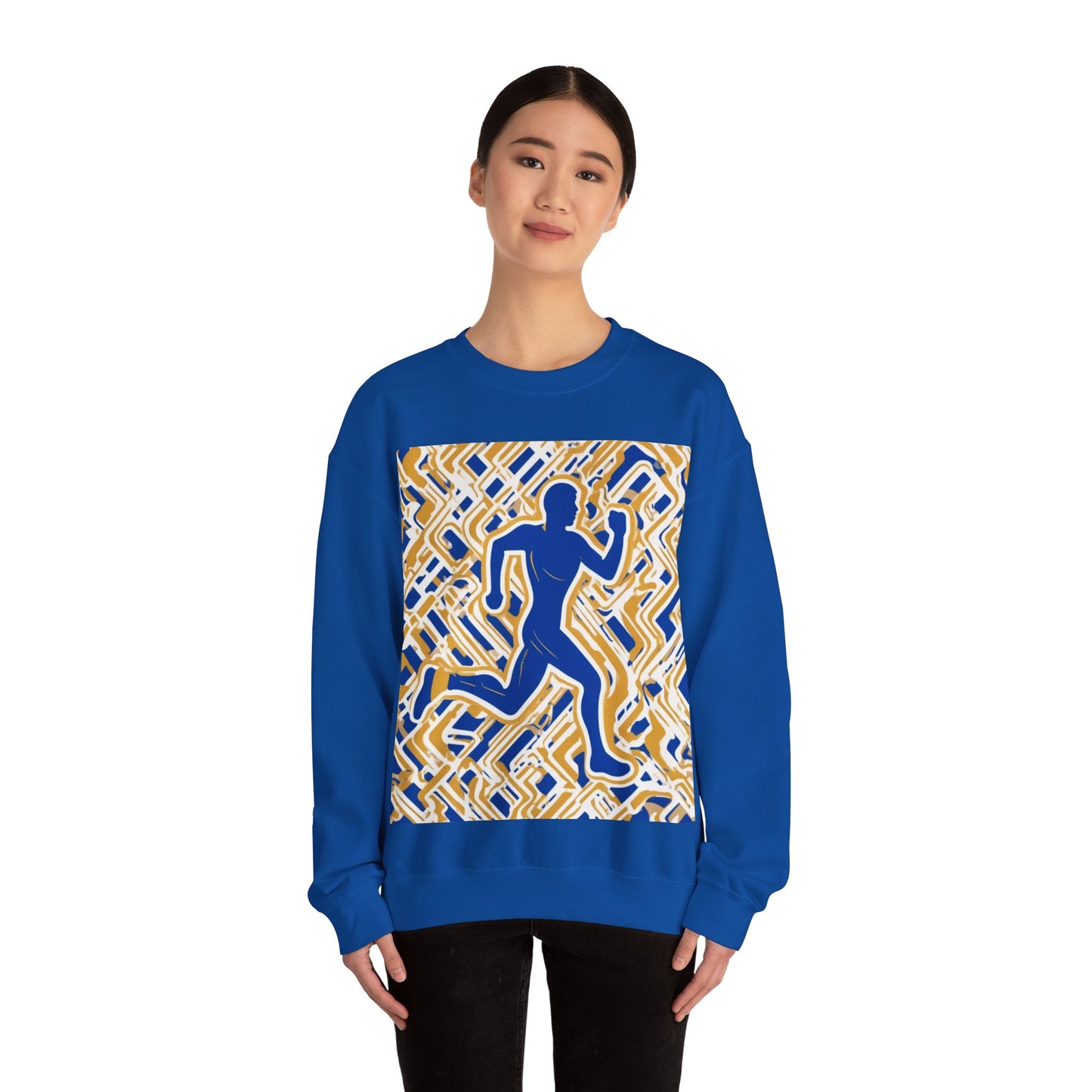 boostlete-pr-season-icon-runner-outline-industrial-0170 — Unisex Heavy Blend Crewneck Sweatshirt (Gildan)