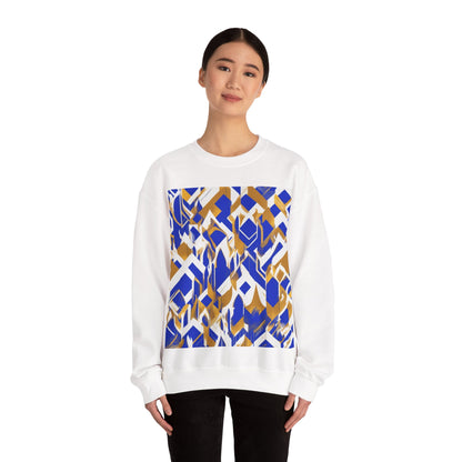 boostlete-field-day-icon-flame-glitch-geometric-0090 — Unisex Heavy Blend Crewneck Sweatshirt (Gildan)