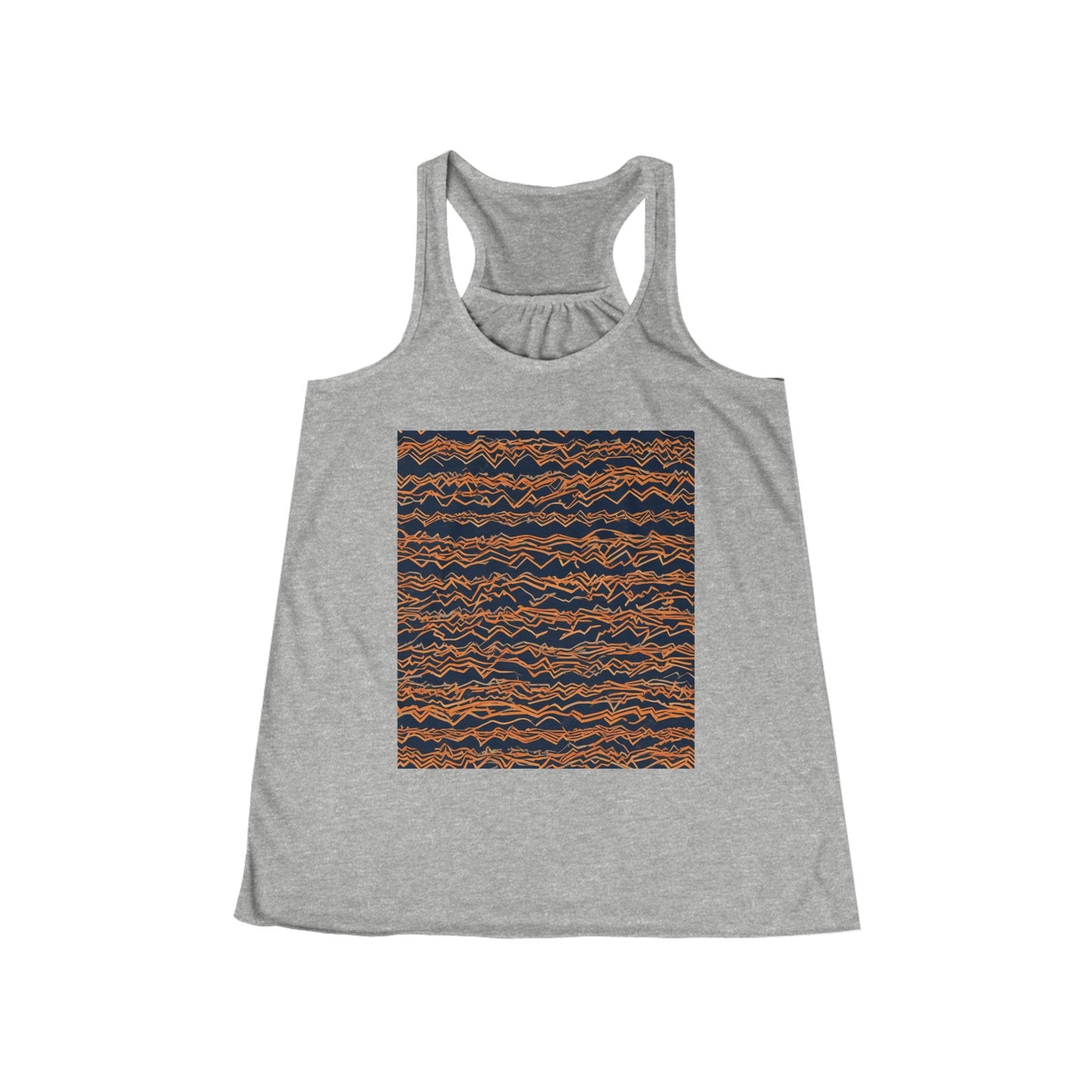 boostlete-field-day-pattern-ekg-bold-0135 — Women's Flowy Racerback Tank (B+C 8800)