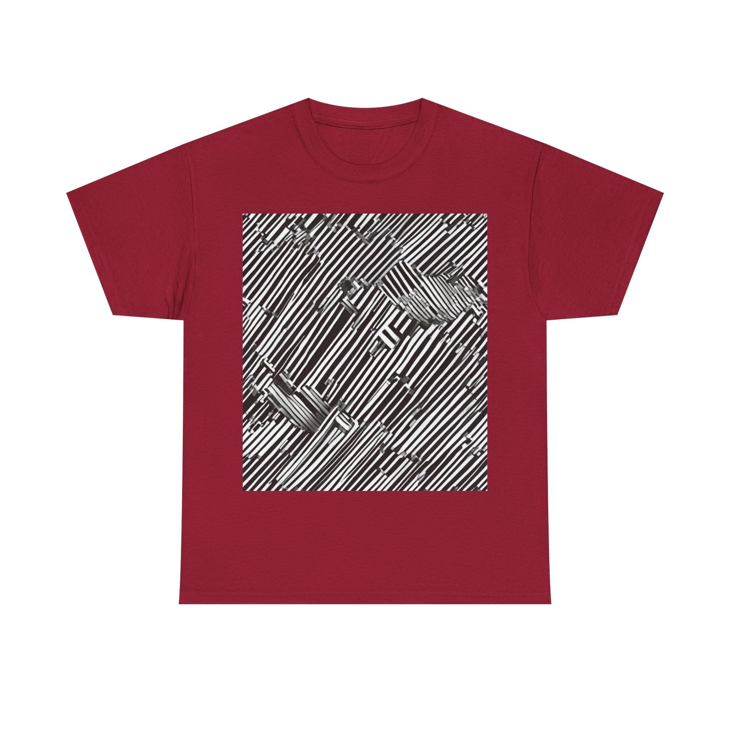 boostlete-mile-by-mile-pattern-barcode-monoline-0059 — Unisex Heavy Cotton Tee (Gildan 5000)