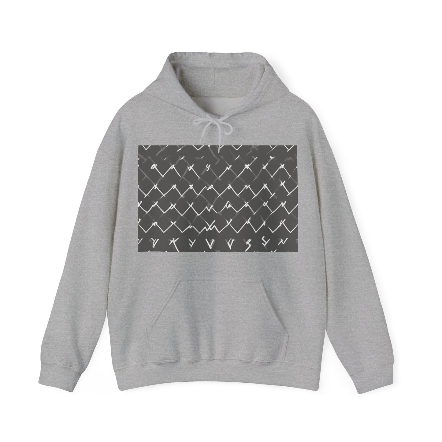 boostlete-am-crew-pattern-ekg-bold-0047 — Unisex Heavy Blend Hooded Sweatshirt (Gildan)
