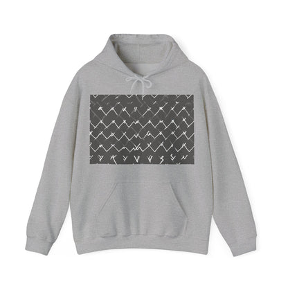 boostlete-am-crew-pattern-ekg-bold-0047 — Unisex Heavy Blend Hooded Sweatshirt (Gildan)