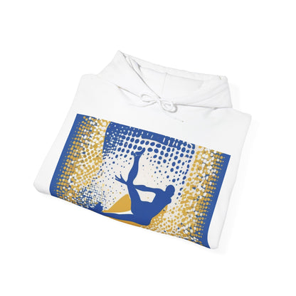 boostlete-field-day-icon-swimmer-halftone-paper-0246 — Unisex Heavy Blend Hooded Sweatshirt (Gildan)