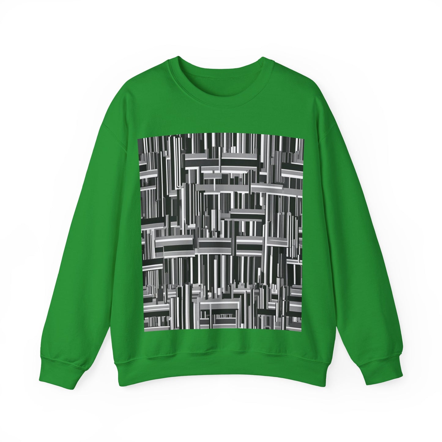 boostlete-recovery-progress-pattern-barcode-isometric-1023 — Unisex Heavy Blend Crewneck (G18000)