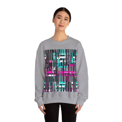 boostlete-am-crew-pattern-barcode-bold-0023 — Unisex Heavy Blend Crewneck Sweatshirt (Gildan)