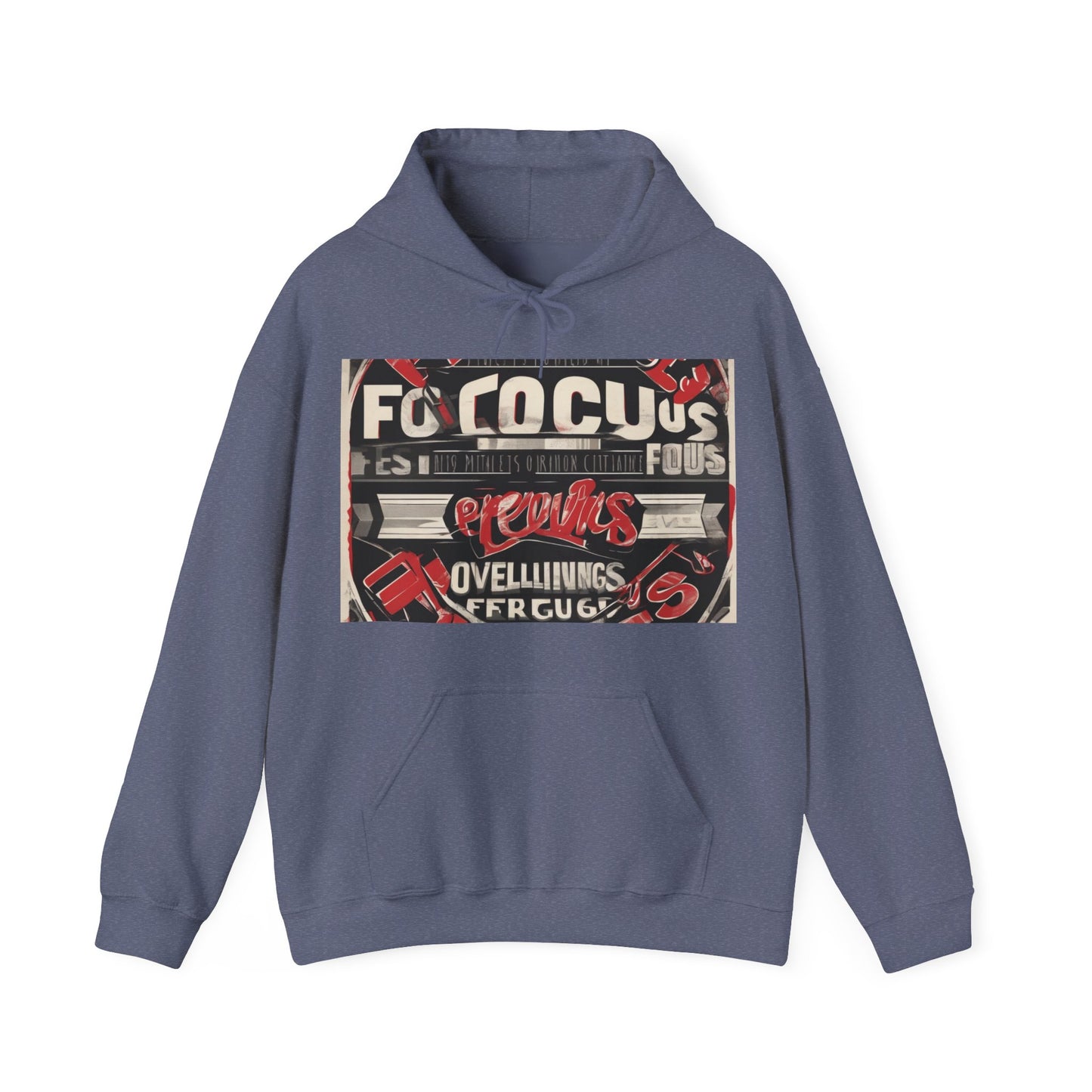 boostlete-mile-by-mile-type-focus-over-feelings-split-retro-0841 — Unisex Heavy Blend Hoodie (G18500)