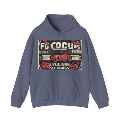 boostlete-mile-by-mile-type-focus-over-feelings-split-retro-0841 — Unisex Heavy Blend Hoodie (G18500)