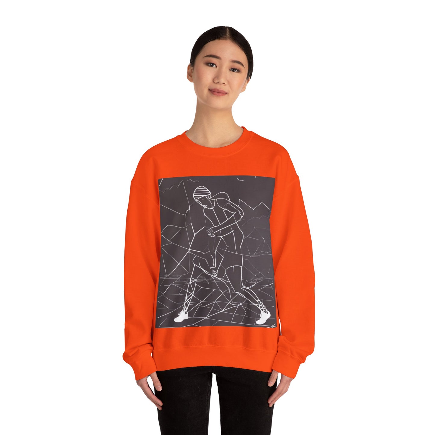 boostlete-pr-season-scene-runner-outline-geometric-1072 — Unisex Heavy Blend Crewneck (G18000)