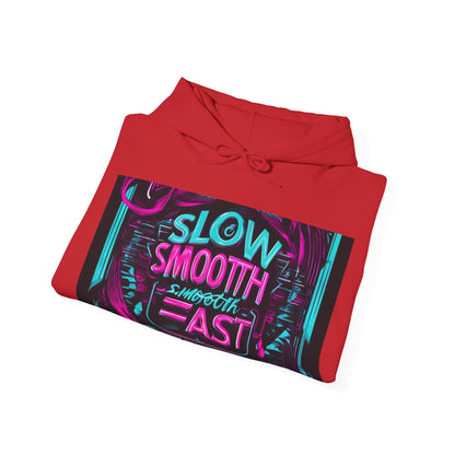 boostlete-recovery-progress-type-slow-is-smooth-smooth-is-fast-banner-engraved-0181 — Unisex Heavy Blend Hooded Sweatshirt (Gildan)
