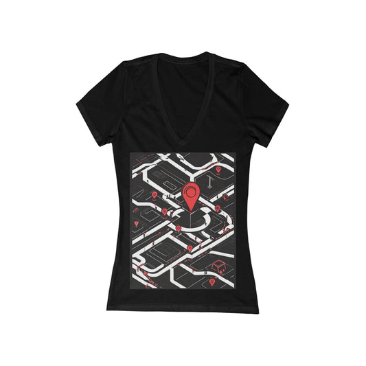 boostlete-am-crew-icon-map-matte-isometric-0094 — Women's Deep V-Neck Tee (B+C 6035)
