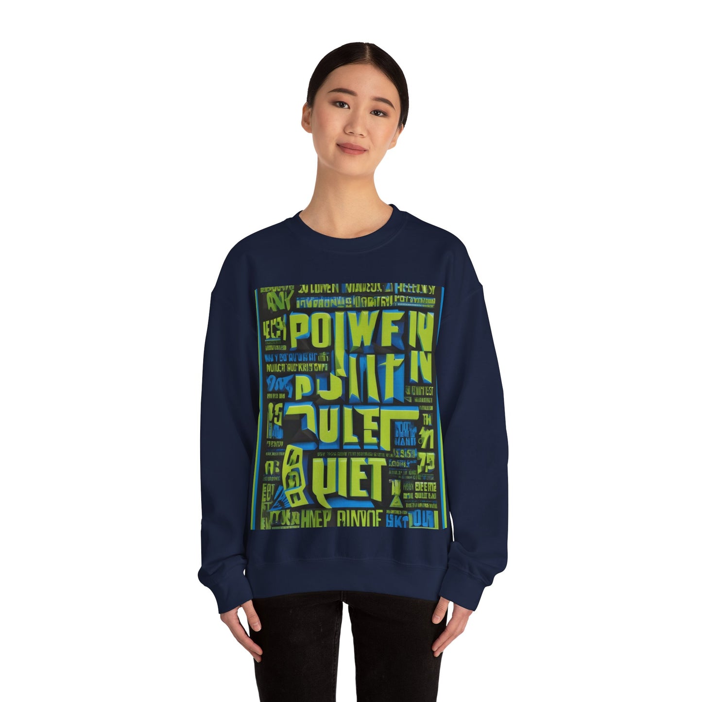 boostlete-am-crew-type-power-in-quiet-arc-paper-1481 — Unisex Heavy Blend Crewneck (G18000)