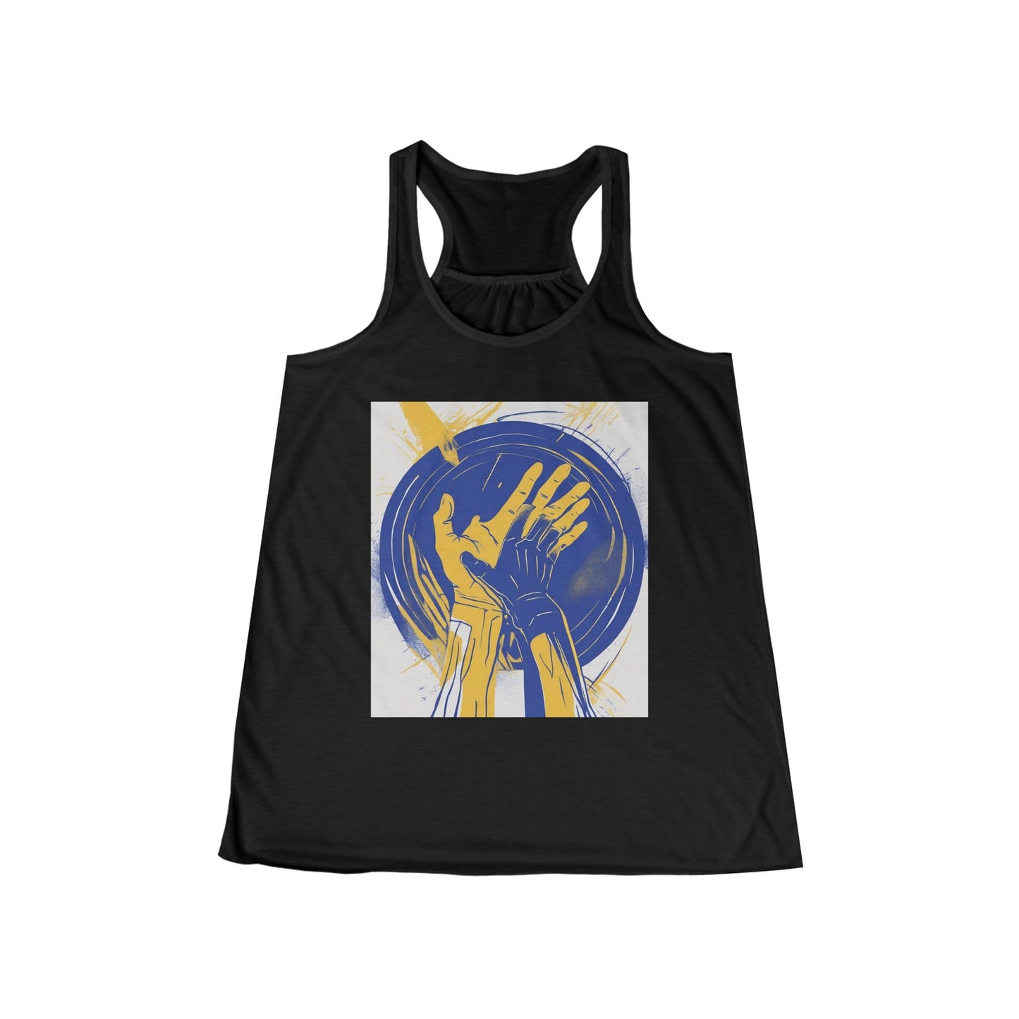 boostlete-am-crew-scene-athlete-neon-vector-0304 — Women's Flowy Racerback Tank (B+C 8800)