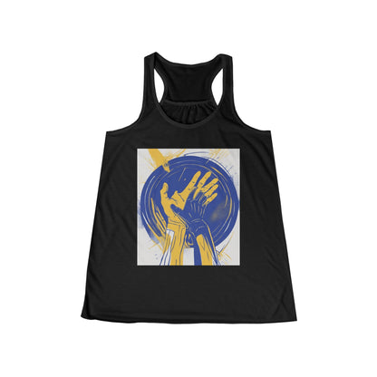 boostlete-am-crew-scene-athlete-neon-vector-0304 — Women's Flowy Racerback Tank (B+C 8800)