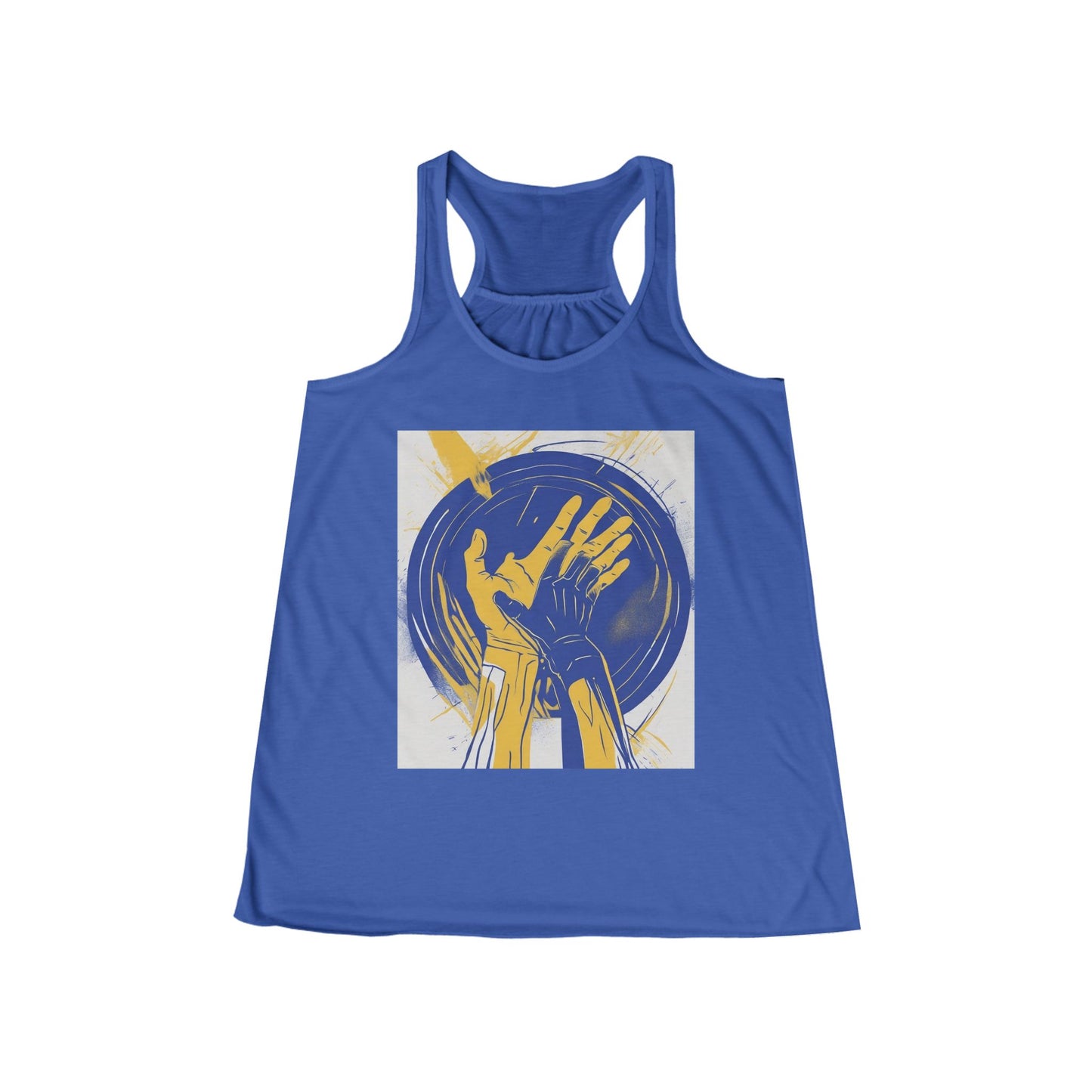 boostlete-am-crew-scene-athlete-neon-vector-0304 — Women's Flowy Racerback Tank (B+C 8800)