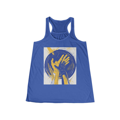 boostlete-am-crew-scene-athlete-neon-vector-0304 — Women's Flowy Racerback Tank (B+C 8800)