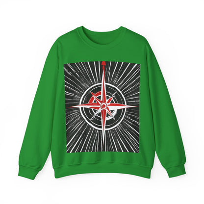 boostlete-boost-mode-icon-compass-chalk-vector-1382 — Unisex Heavy Blend Crewneck (G18000)