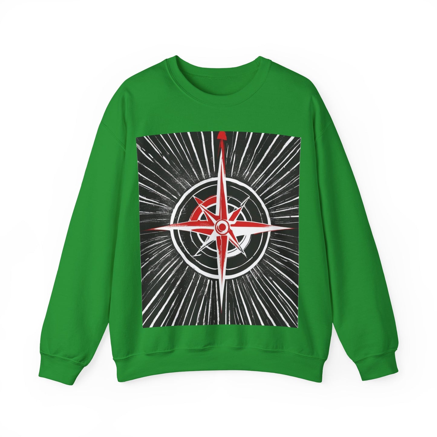 boostlete-boost-mode-icon-compass-chalk-vector-1382 — Unisex Heavy Blend Crewneck (G18000)