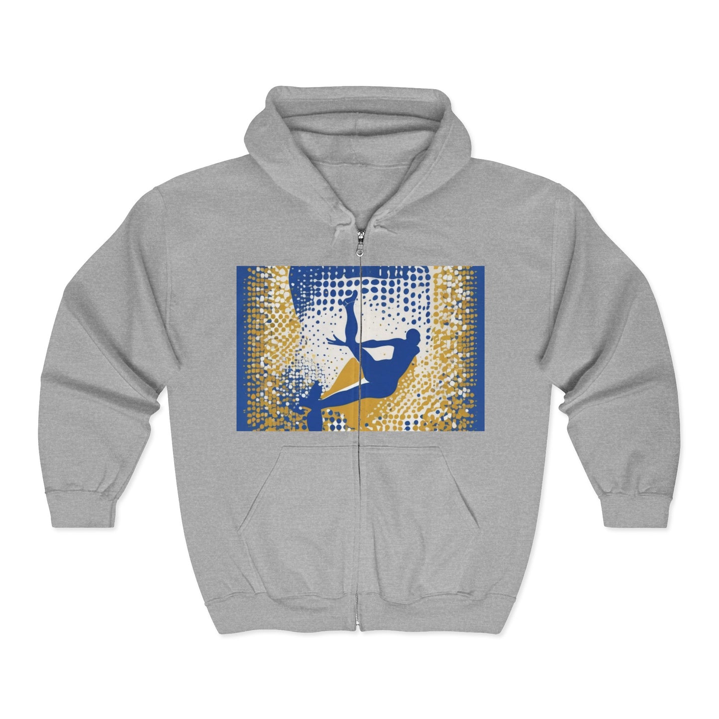 boostlete-field-day-icon-swimmer-halftone-paper-0246 — Unisex Heavy Blend Full-Zip Hooded Sweatshirt