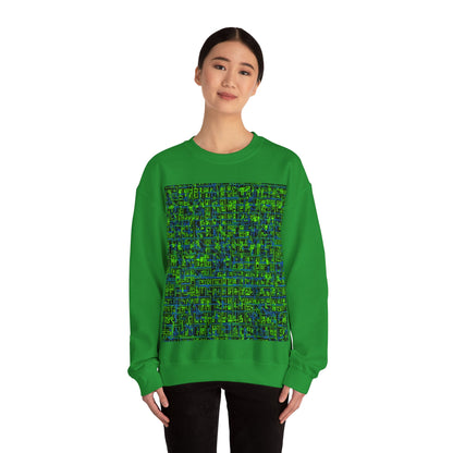 boostlete-mile-by-mile-pattern-plate-number-blueprint-0147 — Unisex Heavy Blend Crewneck Sweatshirt (Gildan)