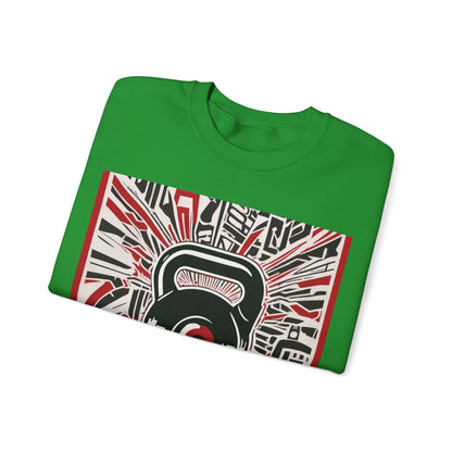 boostlete-recovery-progress-icon-kettlebell-outline-industrial-0366 — Unisex Heavy Blend Crewneck Sweatshirt (Gildan)