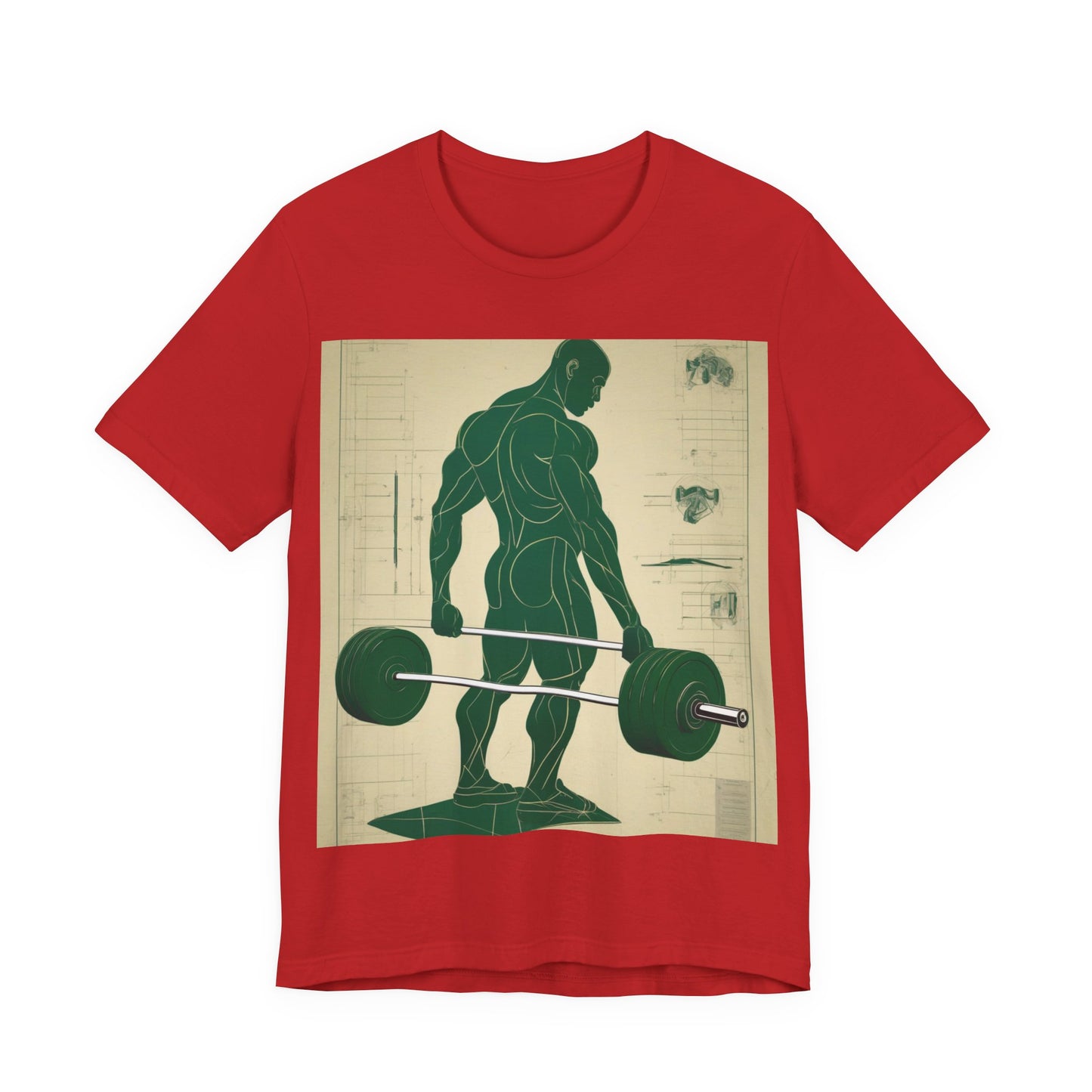 boostlete-recovery-progress-scene-deadlift-3d-blueprint-0236 — Unisex Jersey Short Sleeve (B+C 3001)