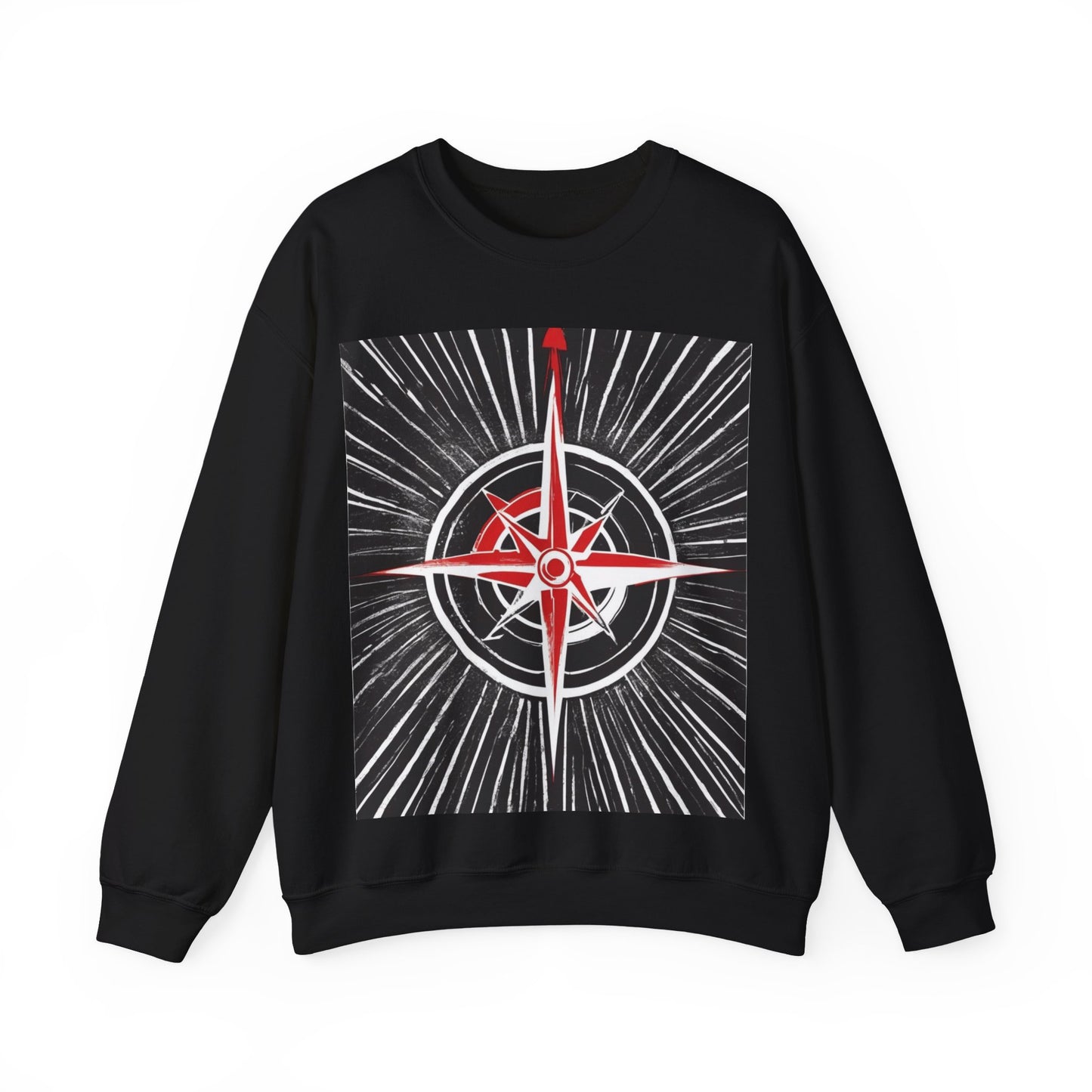 boostlete-boost-mode-icon-compass-chalk-vector-1382 — Unisex Heavy Blend Crewneck (G18000)