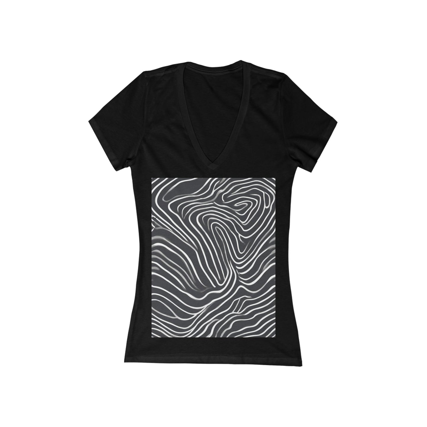 boostlete-recovery-progress-pattern-topographic-bold-0295 — Women's Deep V-Neck Tee (B+C 6035)