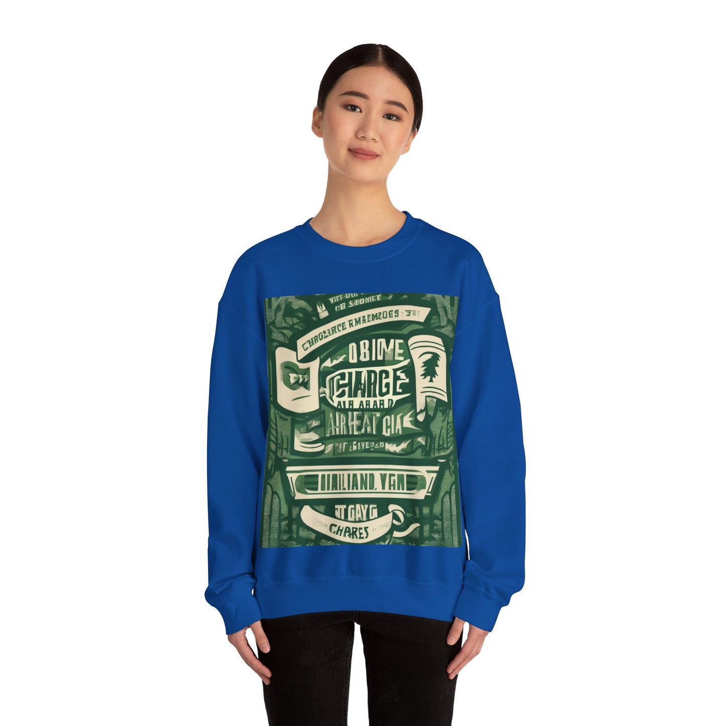 boostlete-am-crew-type-charge-ahead-banner-paper-0965 — Unisex Heavy Blend Crewneck (G18000)