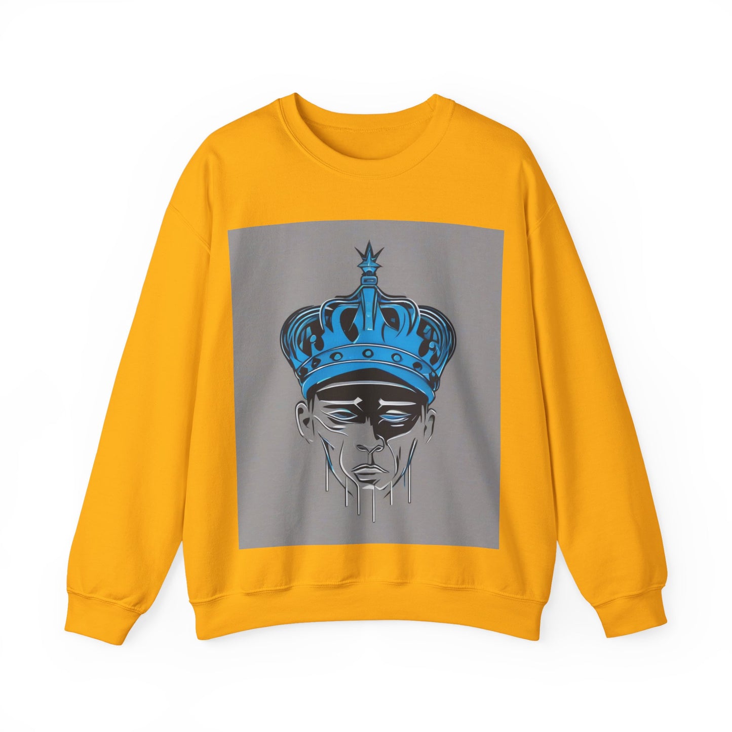 boostlete-am-crew-icon-crown-grainy-monoline-0022 — Unisex Heavy Blend Crewneck Sweatshirt (Gildan)