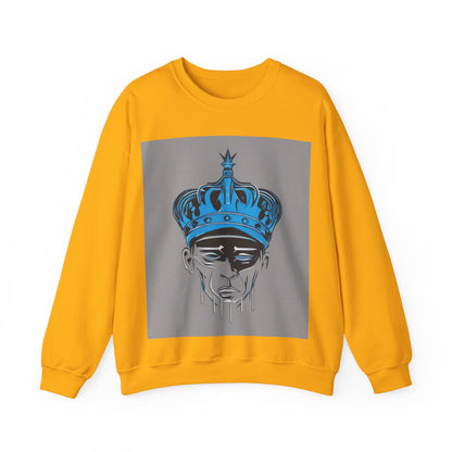 boostlete-am-crew-icon-crown-grainy-monoline-0022 — Unisex Heavy Blend Crewneck Sweatshirt (Gildan)