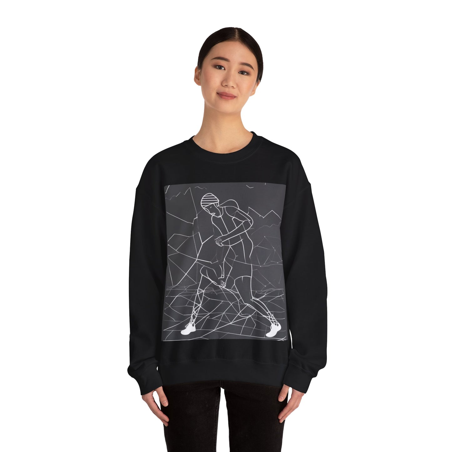 boostlete-pr-season-scene-runner-outline-geometric-1072 — Unisex Heavy Blend Crewneck (G18000)