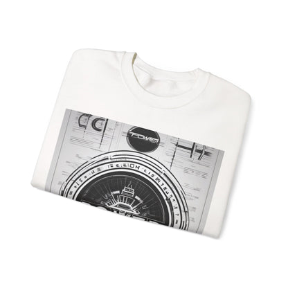 boostlete-boost-mode-type-power-in-quiet-badge-blueprint-0245 — Unisex Heavy Blend Crewneck Sweatshirt (Gildan)