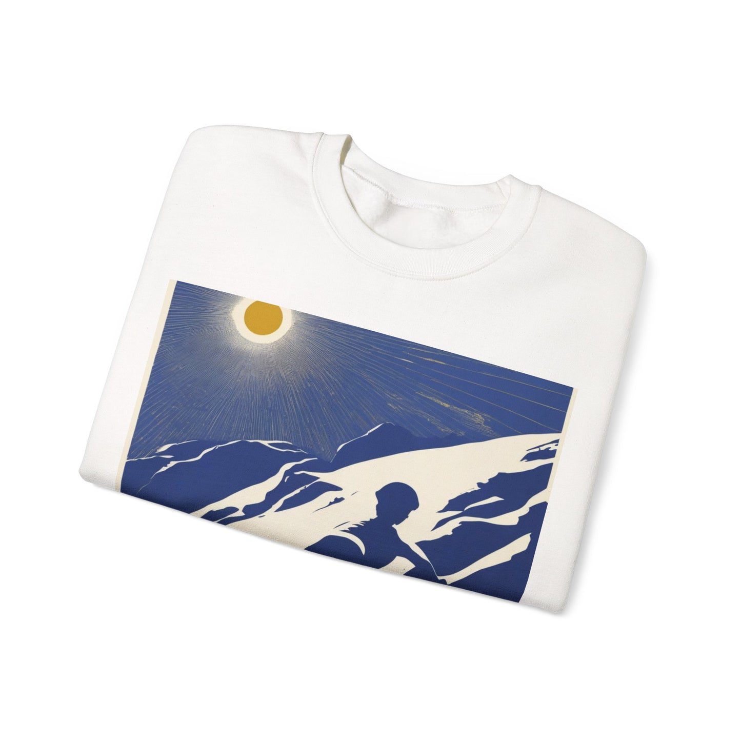 boostlete-am-crew-scene-cyclist-offset-bold-0008 — Unisex Heavy Blend Crewneck Sweatshirt (Gildan)