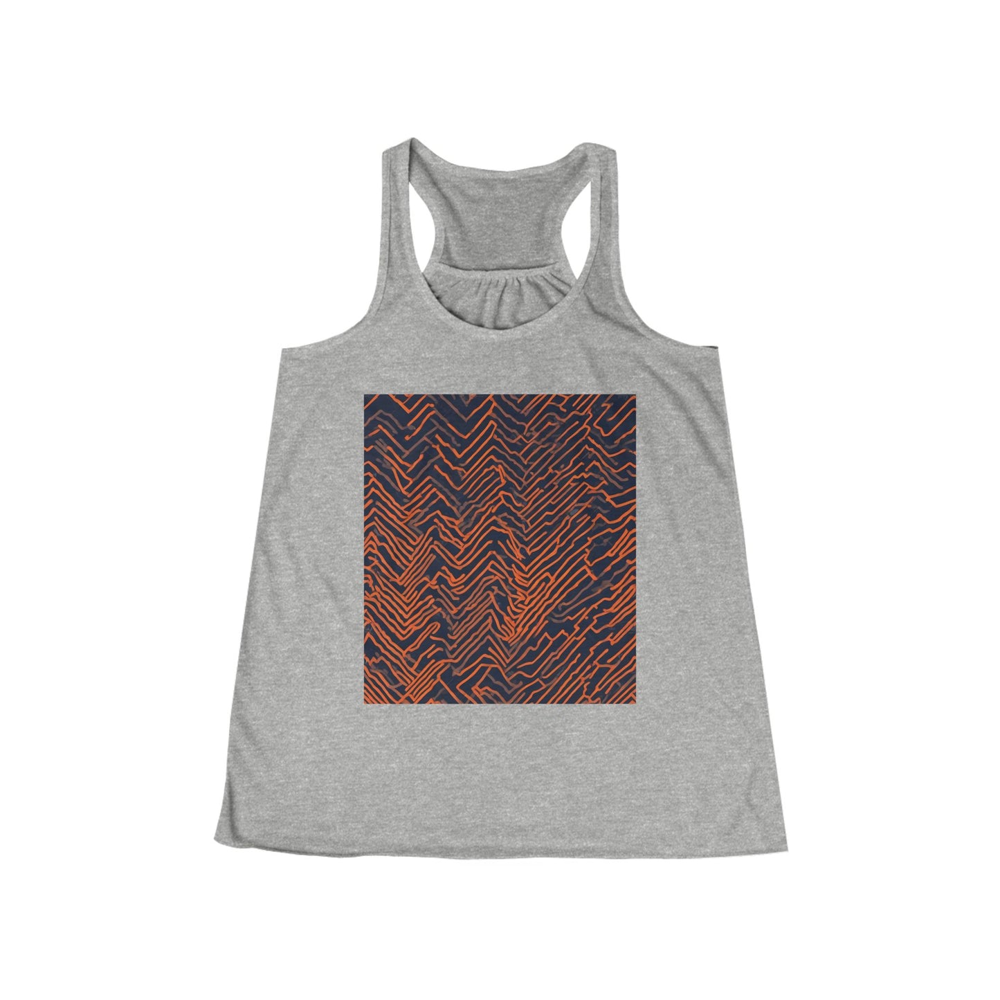 boostlete-field-day-pattern-ekg-modern-0087 — Women's Flowy Racerback Tank (B+C 8800)