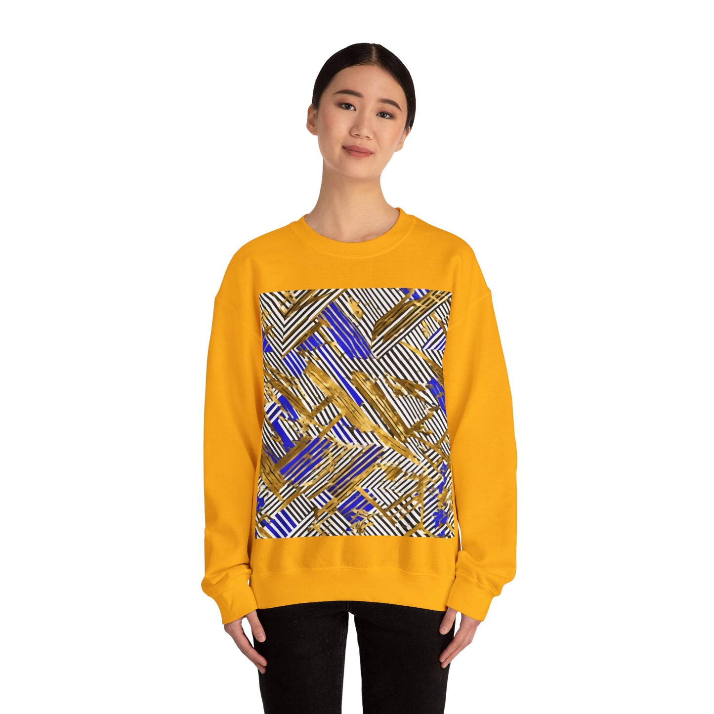 boostlete-boost-mode-pattern-diagonal-monoline-0015 — Unisex Heavy Blend Crewneck Sweatshirt (Gildan)