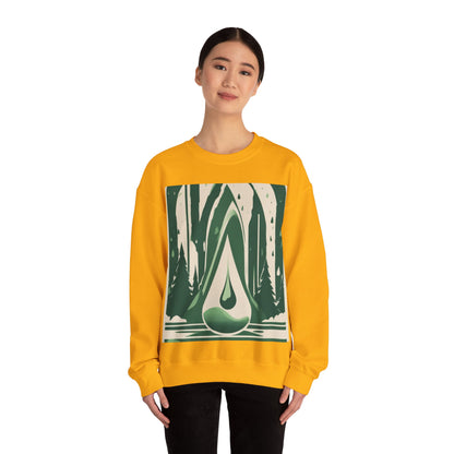 boostlete-quiet-power-icon-water-glitch-retro-0186 — Unisex Heavy Blend Crewneck (G18000)