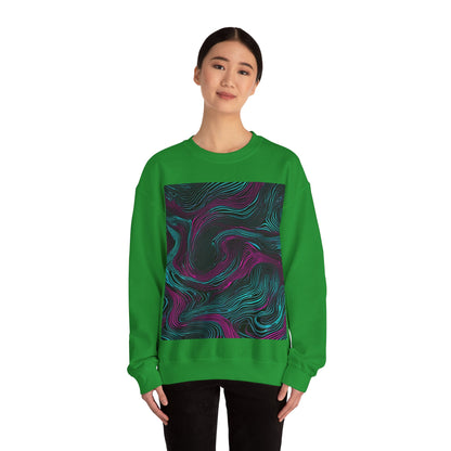 boostlete-am-crew-pattern-topographic-monoline-0075 — Unisex Heavy Blend Crewneck Sweatshirt (Gildan)