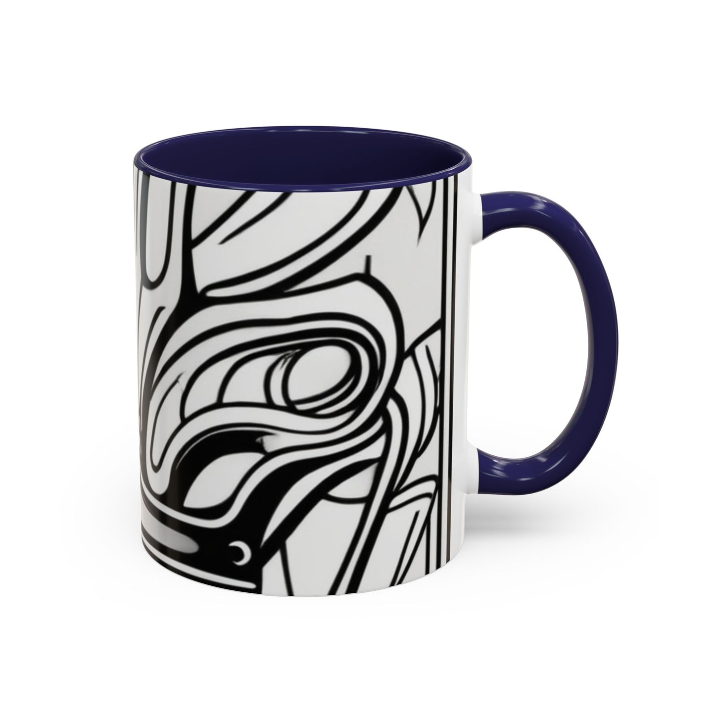 boostlete-boost-mode-icon-crown-offset-line-art-0190 — Accent Mug 11oz/15oz
