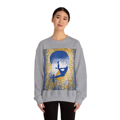 boostlete-field-day-icon-swimmer-halftone-paper-0246 — Unisex Heavy Blend Crewneck Sweatshirt (Gildan)
