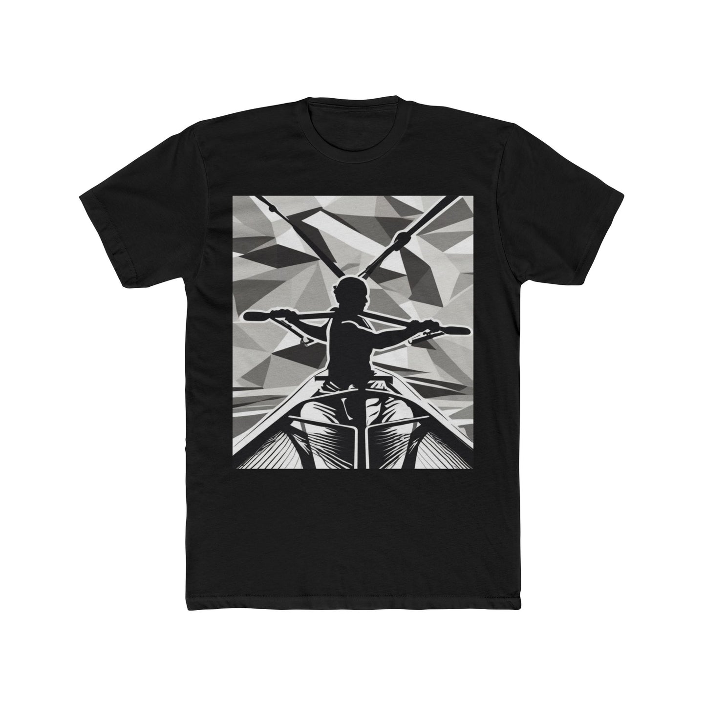 boostlete-am-crew-scene-rower-outline-geometric-0060 — Unisex Cotton Crew Tee (NL 3600)