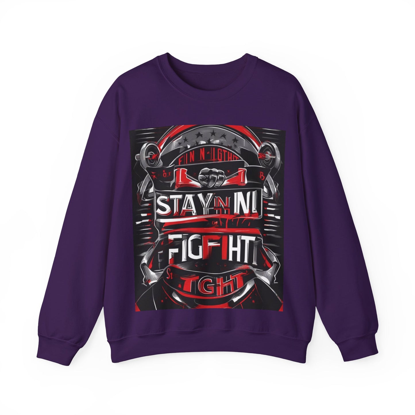 boostlete-rise-grind-type-stay-in-the-fight-banner-retro-1441 — Unisex Heavy Blend Crewneck (G18000)