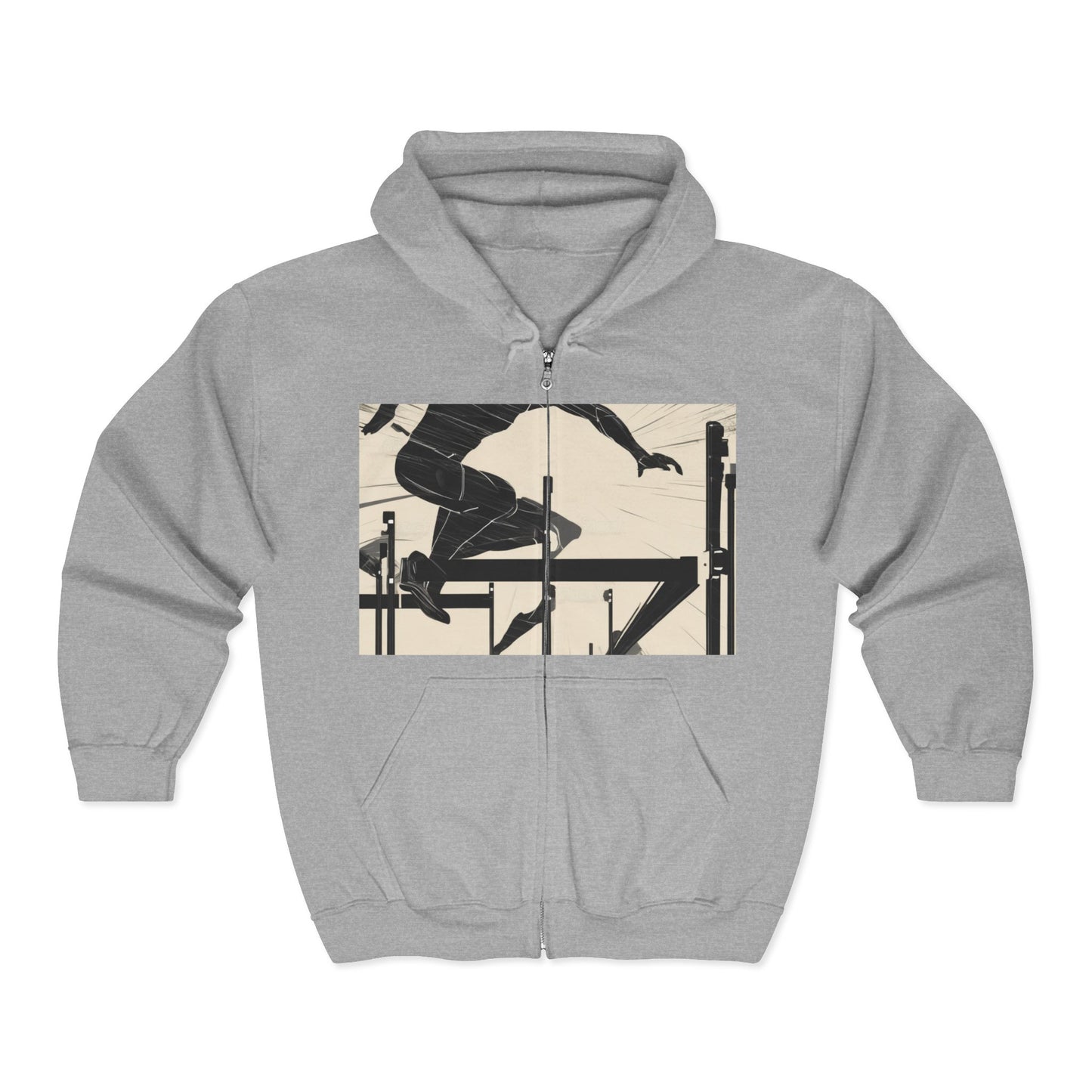 boostlete-iron-intent-scene-hurdler-speed-blueprint-0152 — Unisex Heavy Blend Full-Zip Hooded Sweatshirt