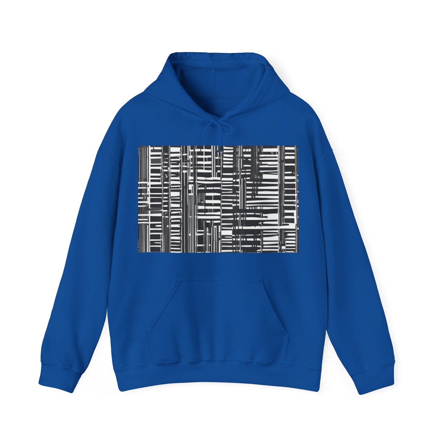 boostlete-iron-intent-pattern-barcode-line-art-0599 — Unisex Heavy Blend Hoodie (G18500)