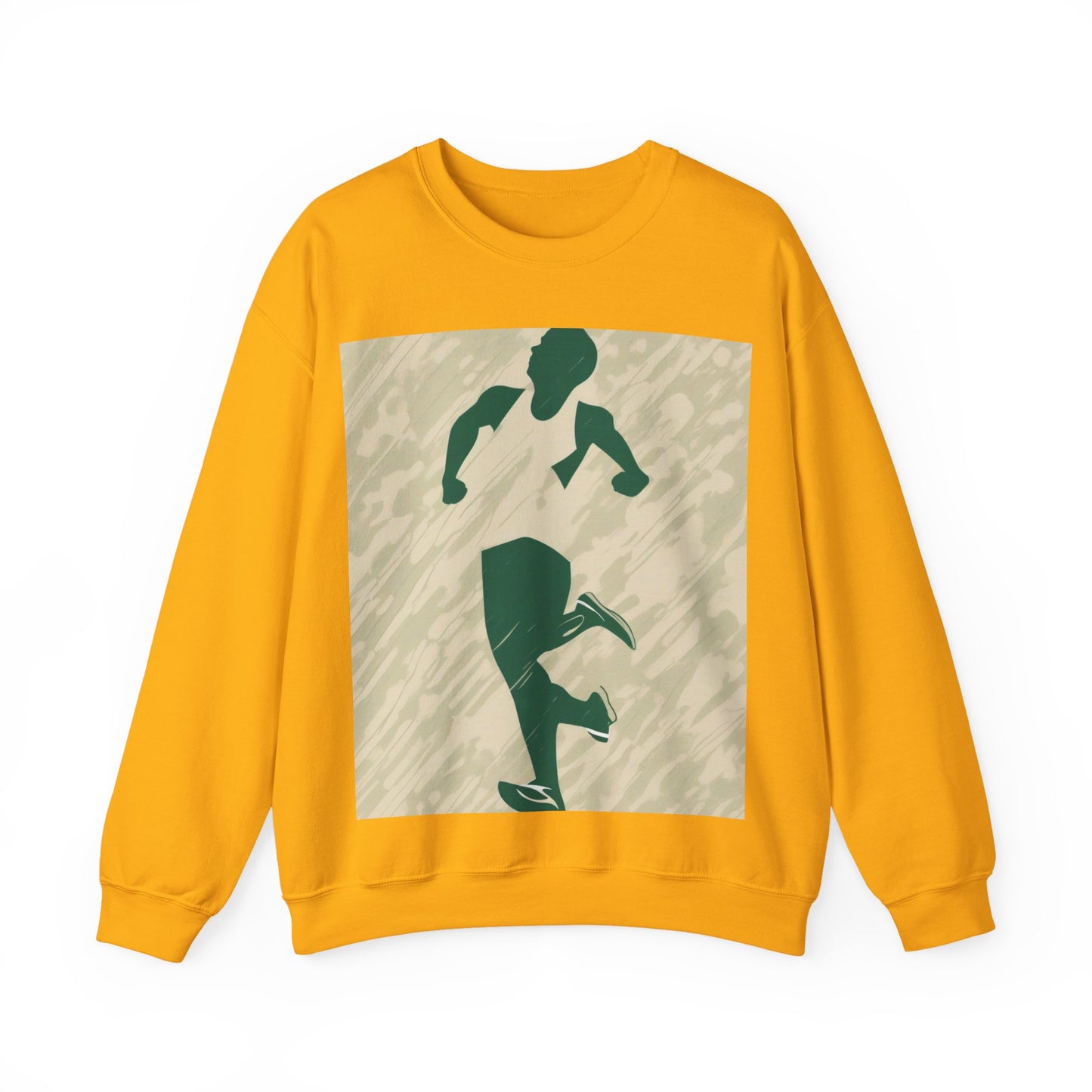 boostlete-am-crew-icon-runner-grainy-blueprint-0134 — Unisex Heavy Blend Crewneck Sweatshirt (Gildan)